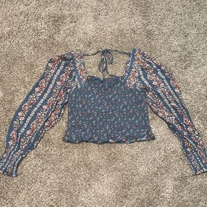 American Eagle Smocked Crop Top M
